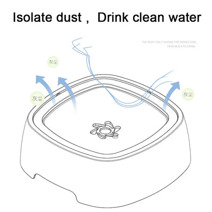 Anti-Overflow Pet Fountain: Slow-Feeding Water Dispenser for Cats and Dogs