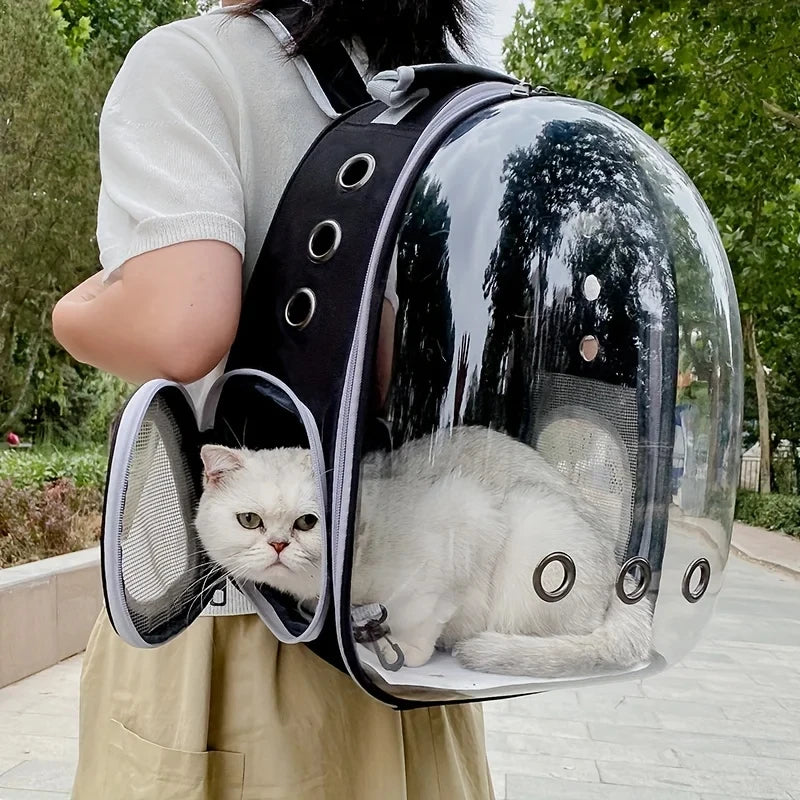 Pet Panoramic Space Capsule - Portable Transparent Outdoor Cat Backpack for Adventures