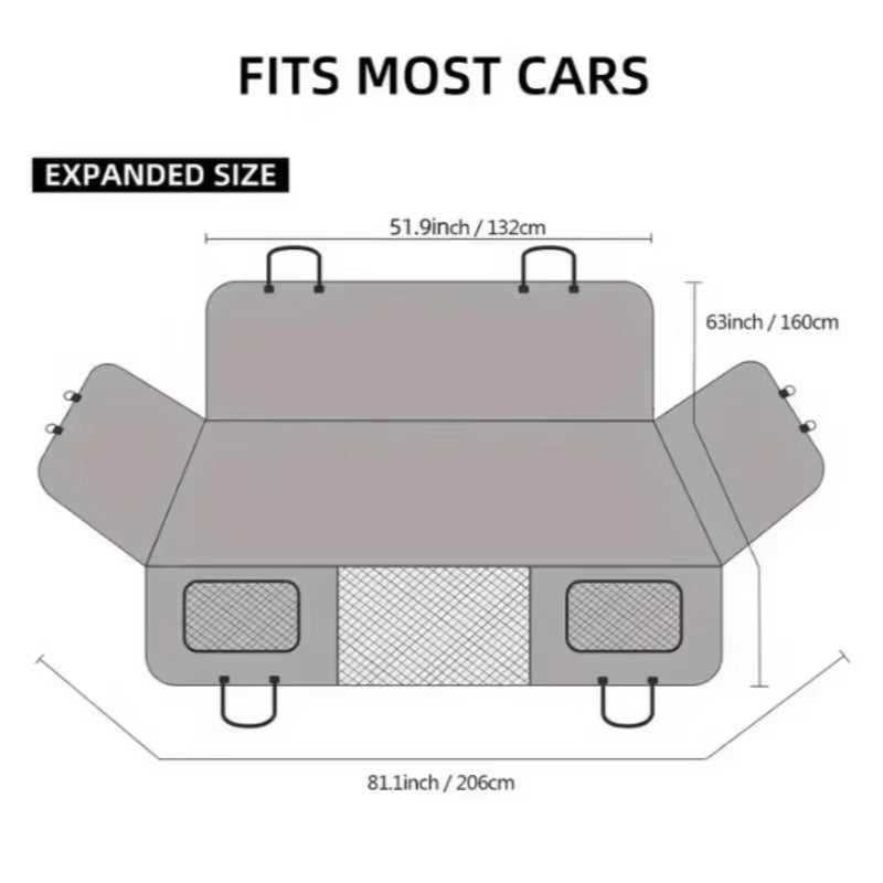 Ultimate Waterproof Dog Back Seat Extender & Hammock - Universal Car Travel Cover for Large Pets, Anti-Scratch Protection