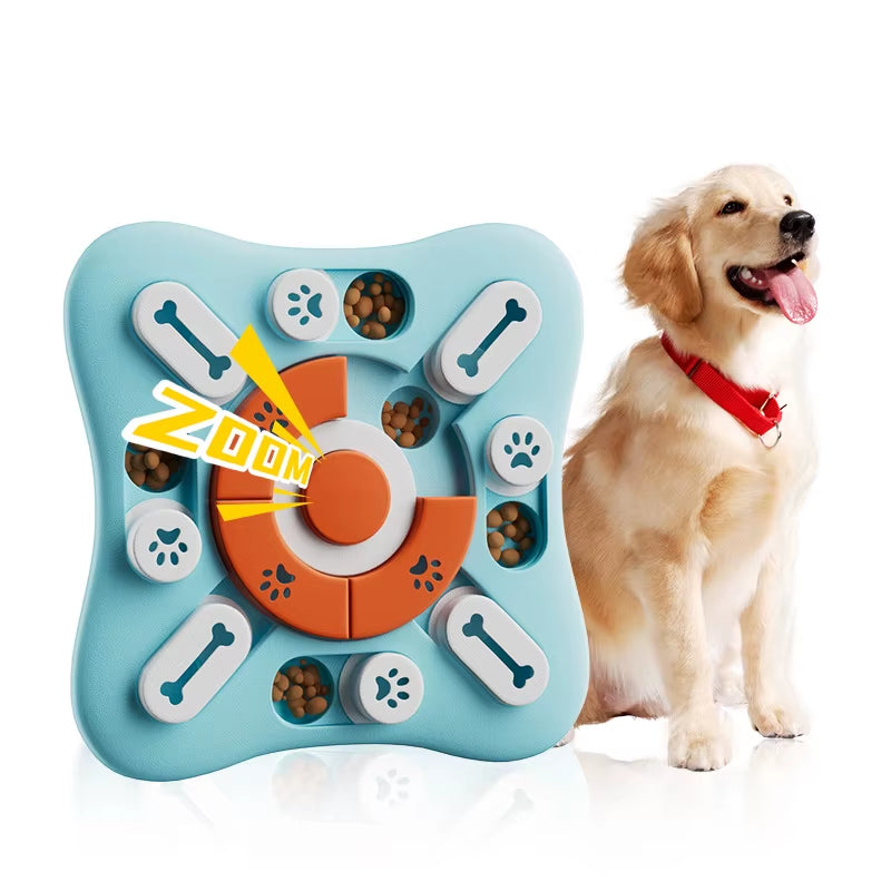 Interactive Slow Feeder Dog Toy - Boost Puppy IQ with Fun Food Dispenser Puzzle Bowl for Cats and Dogs