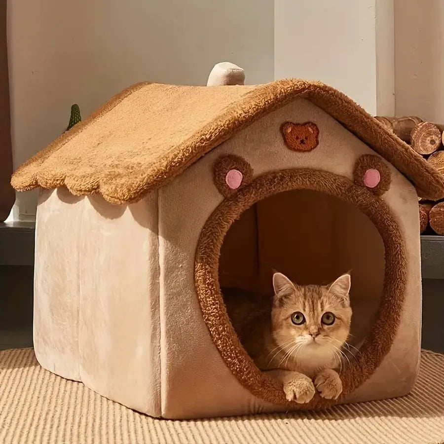 Cozy & Stylish Foldable Pet House - Washable Cat & Dog Sofa Bed for Extra Small to Medium Pets