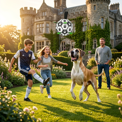 Interactive Soccer Ball Dog Toy with Straps - For dogs of all sizes - Makes summer more fun for your family (Ball Pump comes with all the items)